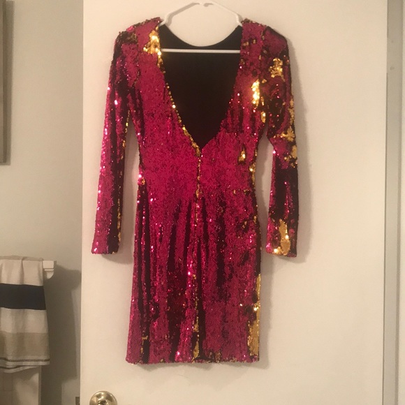 Dress the Population - Sequin Hot Pink Dress - Picture 4 of 8